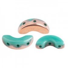 Les perles par Puca® Arcos beads Opaque green turquoise capri gold 63130/27101
